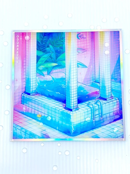 Acrylic Vaporwave Poolroom Print - Semi-transparent - Waterbed - Liminal Art - Vaporwave Aesthetic - Etsy