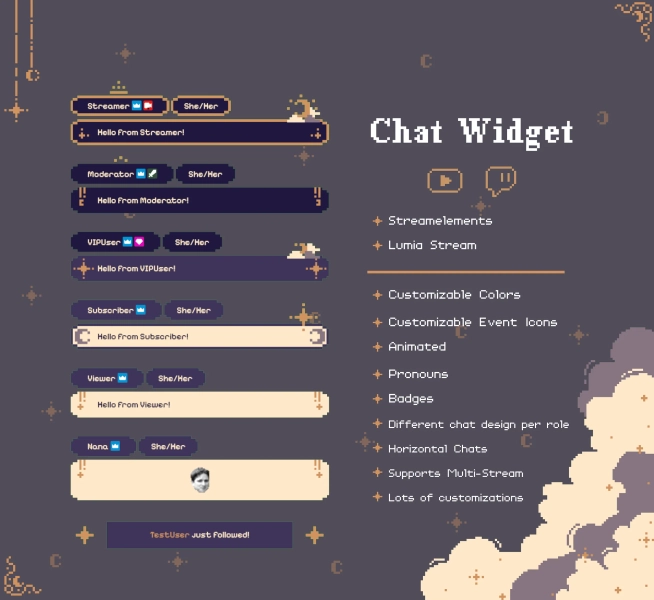 Celestial Chat Widget by Lala (@lala_leise)