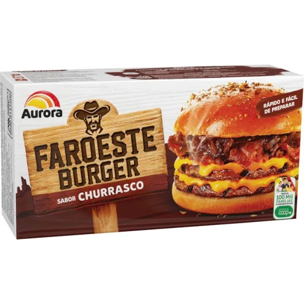 Hambúrguer Bovino Faroeste Aurora Churrasco 672g