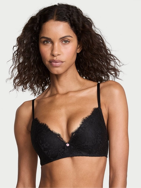 Black Non Wired Push Up Lace Bra