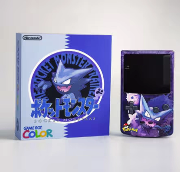 NEW Haunter Themed GBC with Q5 Light up Logo IPS Screen Mod w/Box!
