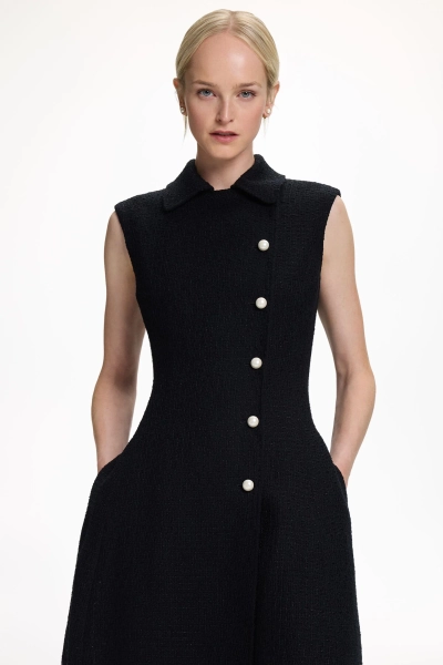 Tweed Dress with Pearl Buttons black - CH Carolina Herrera United States