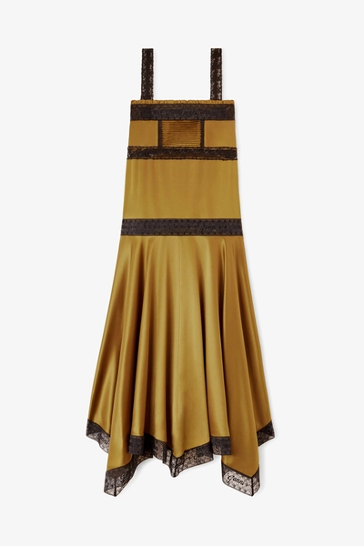 Dress in Green Silk Satin