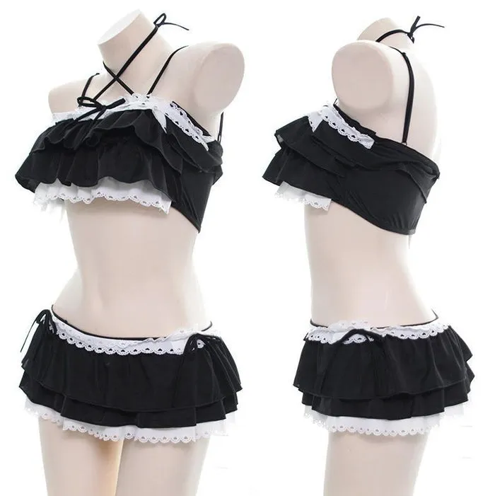 Ruffled Princess Bikini | Black
