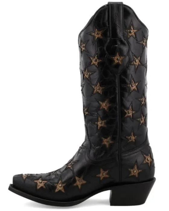 Black Star Women's Marfa Star Inlay Studded Leather Western Boot - Snip Toe | Boot Barn