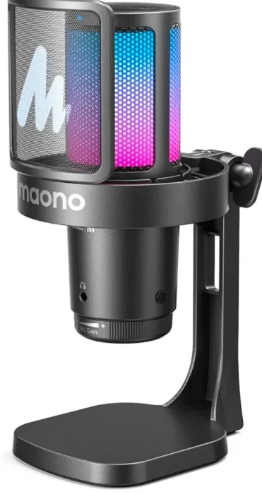 MAONO DGM20W Wireless Gaming Microphone for PC, 2.4GHz Wireless & USB Streaming Microphone with Noise Cancellation, RGB, Software, Tap-to-Mute & Real-time Monitoring for Gaming, Twitch & Discord : Amazon.ie: Musical Instruments