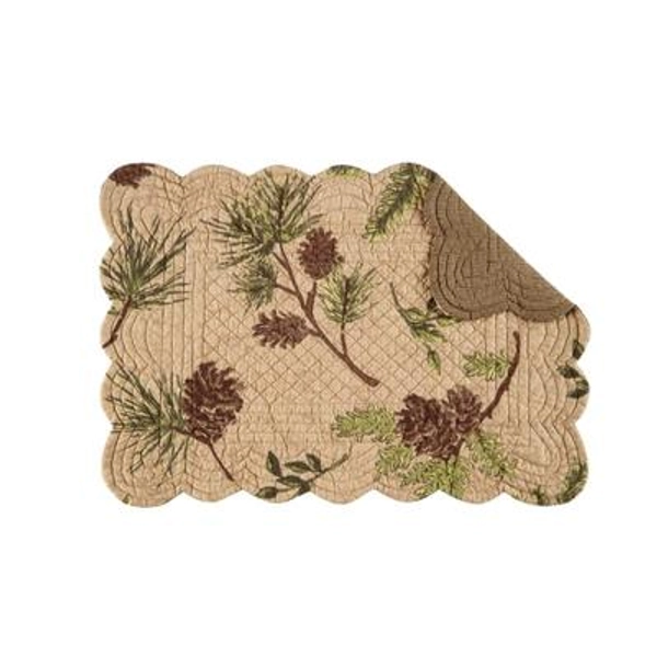 C&ampF Home Woodland Retreat Pinecone Placemat 6-Piece Set