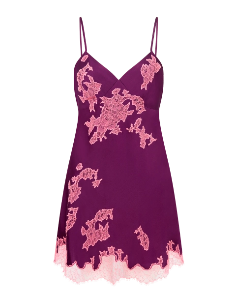 Christi Short Slip in Plum/Baby Pink | By Agent Provocateur All Nightwear
