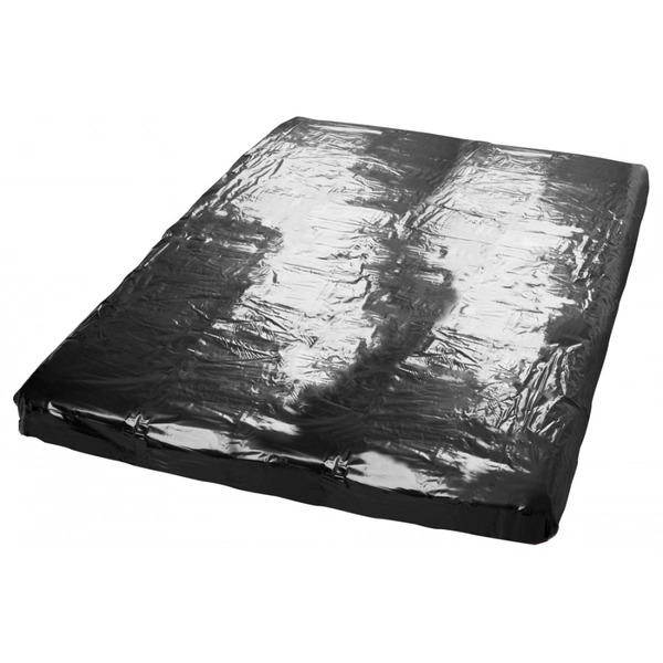 Vinyl Fitted Sheet 160 x 200 cm Black