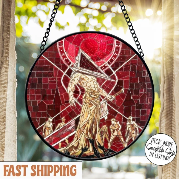 Silent Hill Suncatcher, Horror Game Window Hanging, Dark Gothic Stained Glass Style, Psychological Horror Decor - Etsy
