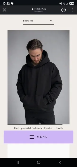 Cozy Ghost Heavyweight Pullover Hoodie - XS, Black