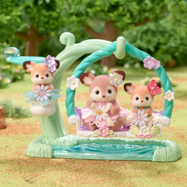 Deer Babies - Floral Swing Set -