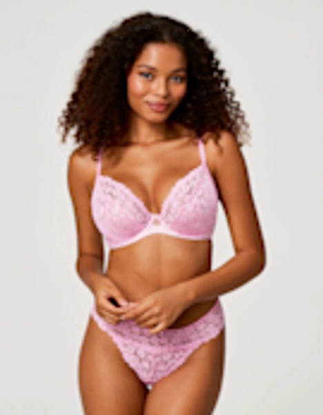 Esmae Floral Plunge Bra in Pink by Bravissimo