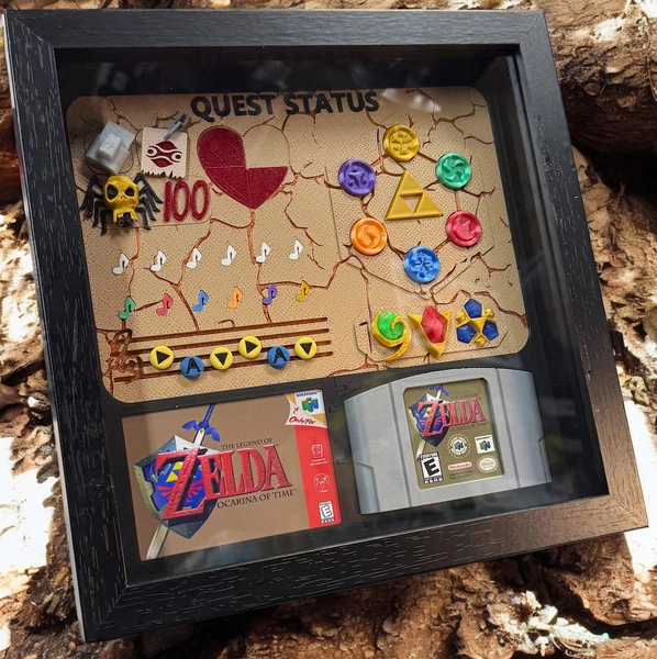 Legend of Zelda: Ocarina of Time - 3D Quest Status Screen Shadowbox Display Gaming Decor (preorder on Shadowbox, 10+ Weeks) - Etsy Canada