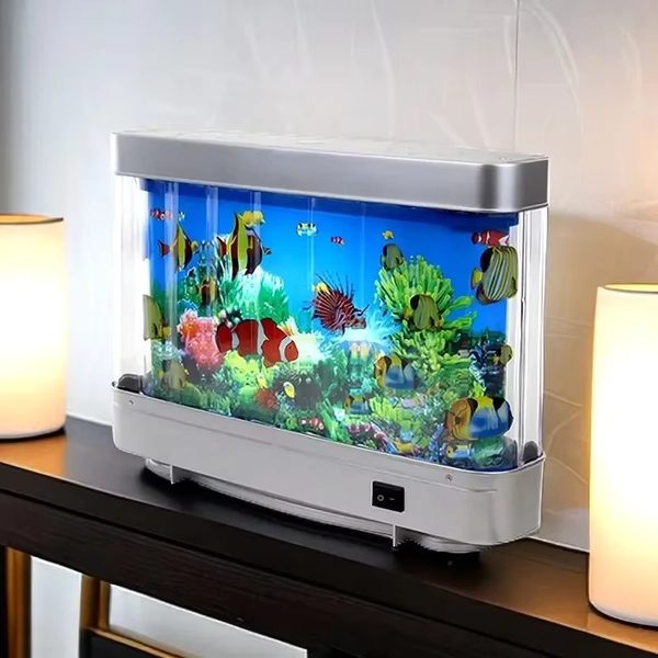 Sztuczne tropikalne lampy do akwarium dekoracyjna lampa stołowa wirtualny Ocean dynamiczne oświetlenie nocne LED dziecko ozdoba do pokoju na prezent - AliExpress 39