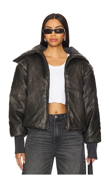 Jaded London Puffer Bomber in Black. - size S