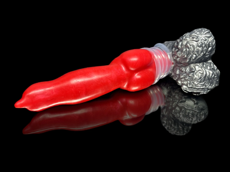 Squirting Knotted Lucky Dil - platinum silicone