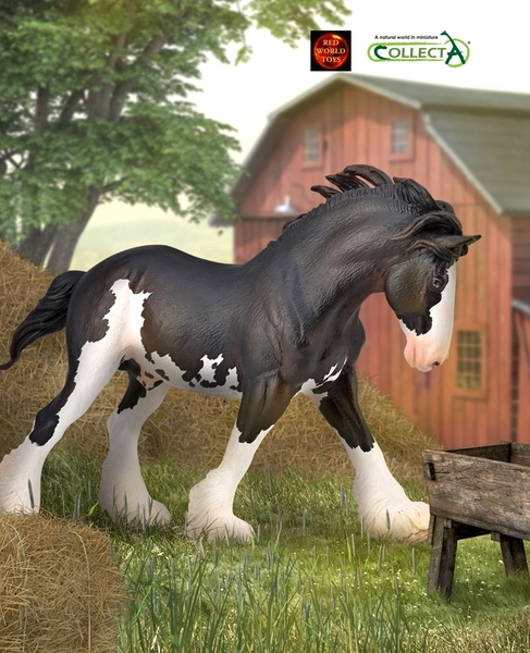 Clydesdale Stallion Black and White Horse Toy Model Figure by CollectA 88981 New