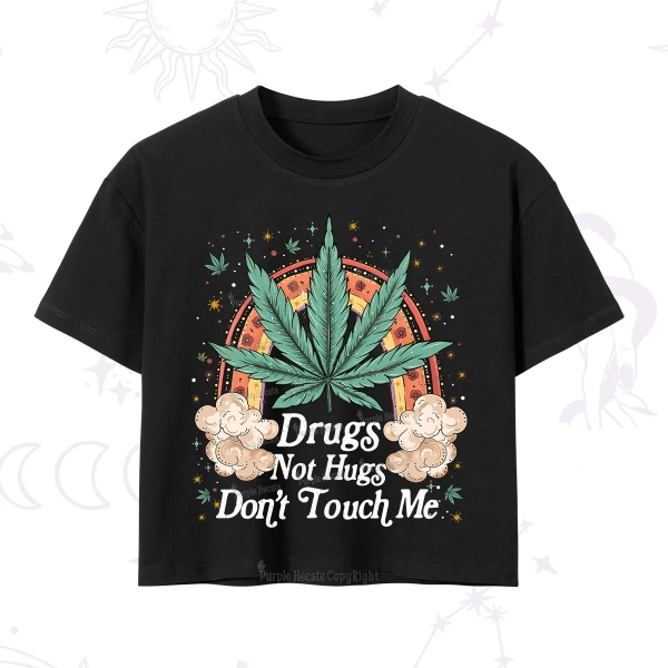 Purplehecate Drugs Not Hugs Crop T-Shirt