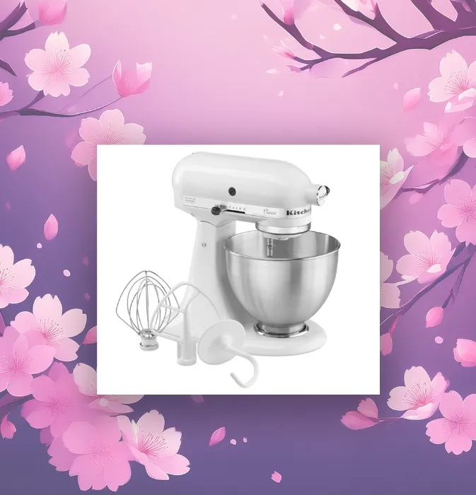 KitchenAid KSM45 Classic Stand Mixer with Bowl, White - White