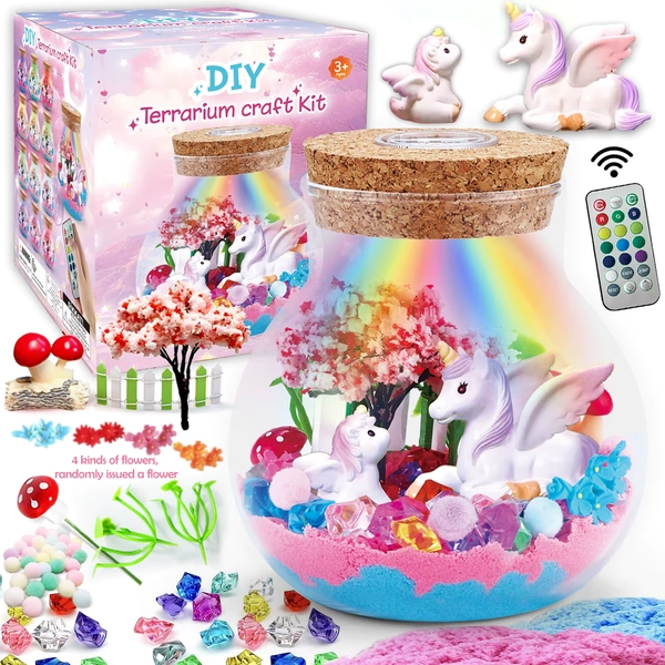 DIY Unicorn terrarium LED nightlamp