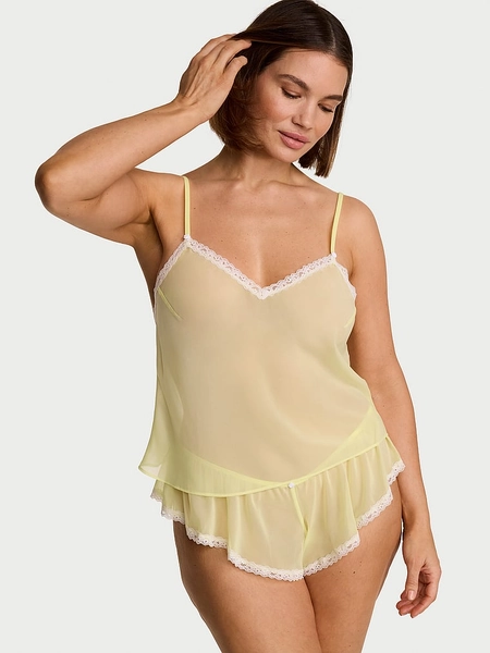 Chiffon Lace-Trim Set Victoria's Secret Australia