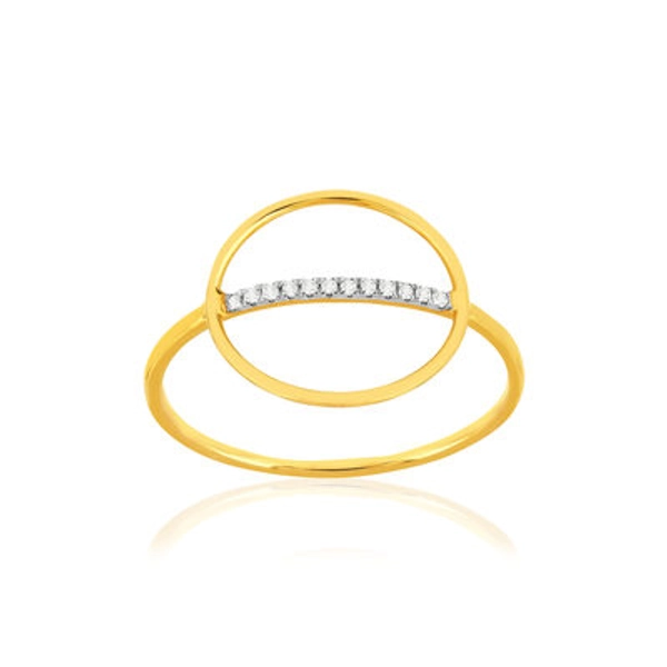 Bague or 375 jaune diamants | MATY
