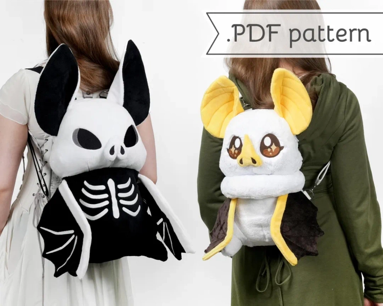 Bat Backpack Plush Sewing Pattern .pdf Tutorial - Etsy Canada