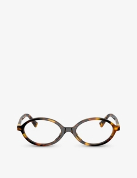 MU 01XV oval-frame tortoiseshell acetate eyeglasses