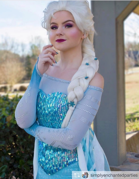 j999S4 Elsa costume with CL28 park version IN 4 separate part bodice skirt top and cape