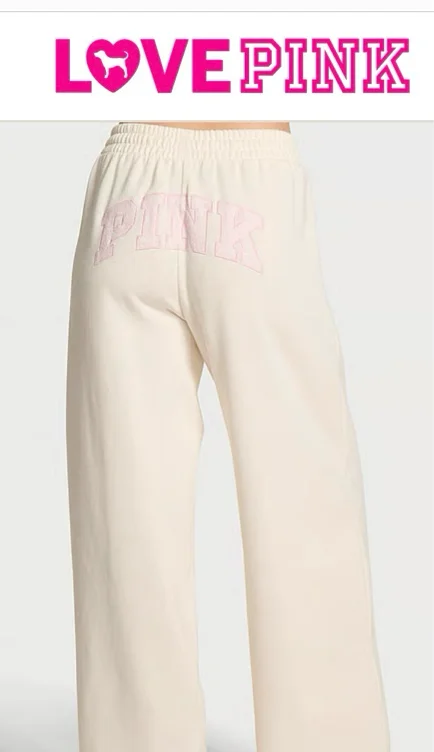 Buy Campus Fleece™ Wide-Leg Split-Hem Sweatpants, Medium Heather Grey Spring - Order Bottoms online - PINK US