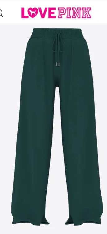 Buy Campus Fleece™ Wide-Leg Split-Hem Sweatpants, Medium Heather Grey Spring - Order Bottoms online - PINK US