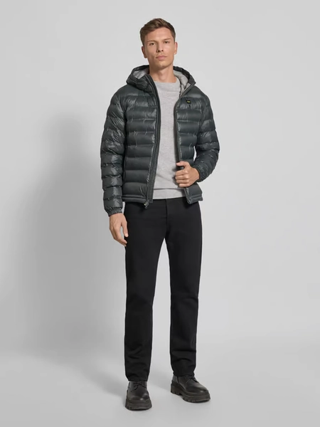 Blauer Usa Steppjacke mit Kapuze Modell 'CHARLES' - Graphit