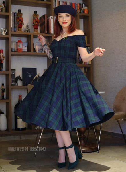 Dee Dee Black Watch Tartan Vintage 50s Full Circle Dress