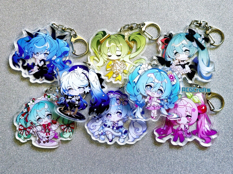 Hatsune Miku Acrylic Charm or Stand Cute Chibi - Double Sided Keychain