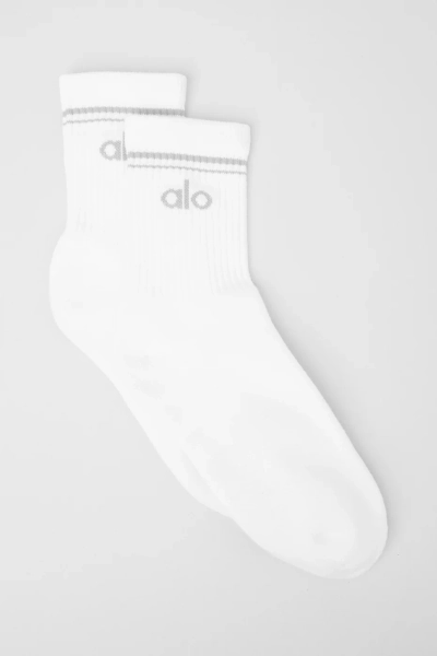 Unisex Half-Crew Throwback Sock - White/Titanium