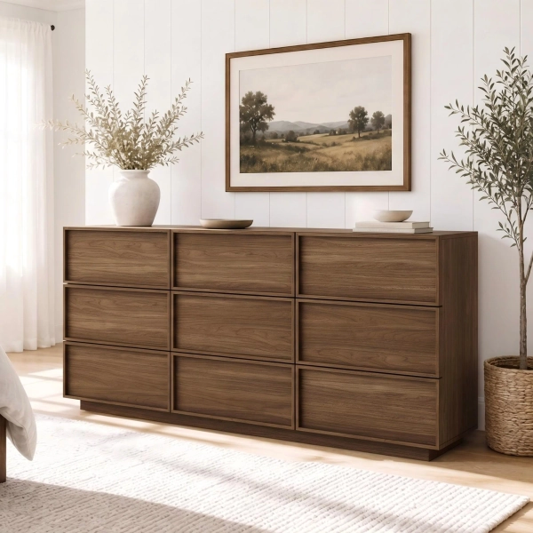 Abbate 59" W Wood 9 Drawer Dresser with Large Storage Space