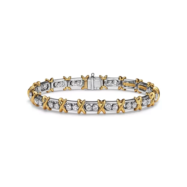 Sixteen Stone by Tiffany Bracelet in Platinum and Yellow Gold with Diamonds