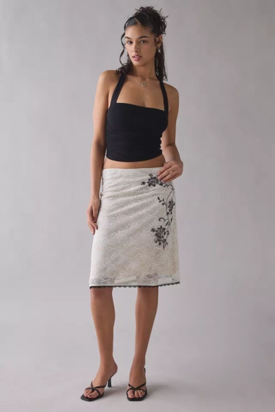 Motel Laykha Lace Slip Midi Skirt