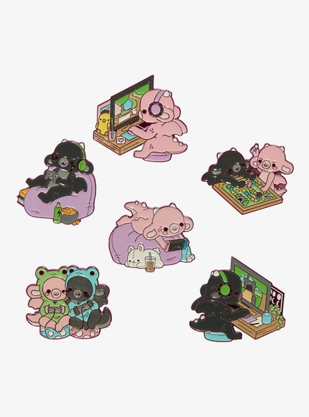 Bright Bat Design Blush & Ink Gaming Dragons Blind Bag Enamel Pin