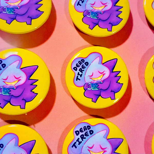 Dead Tired Gengar Pokemon Badge, Button, Pin! - Etsy UK