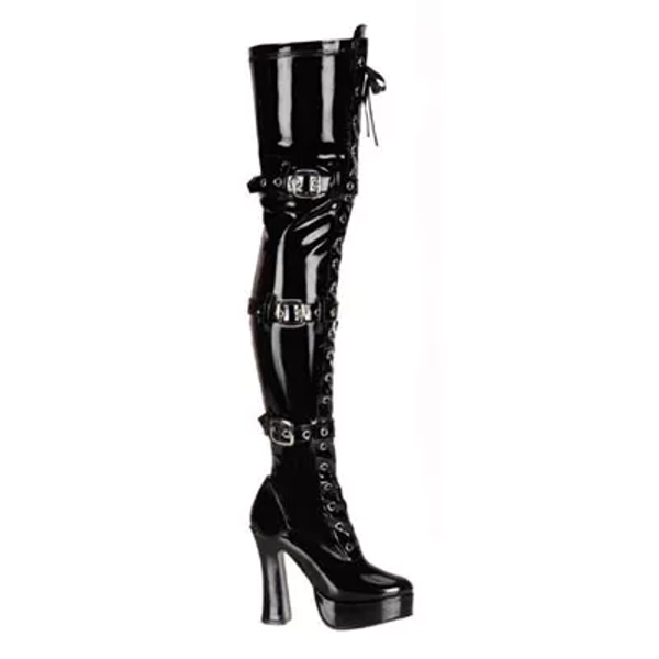 Pleaser Pleaser - ELECTRA3028 Plattform Overknee Stiefel - Schwarz | Attitude Deutschland