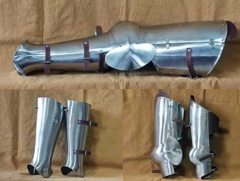 Plate legs / hardened. XIV-XV AD.