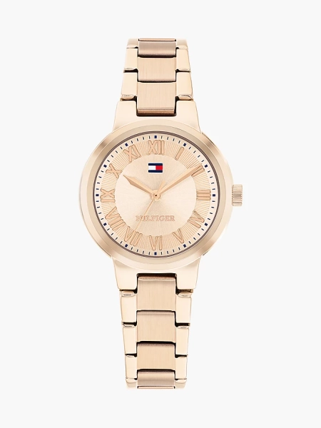 Carnation Gold-Plated Chain-Link Watch