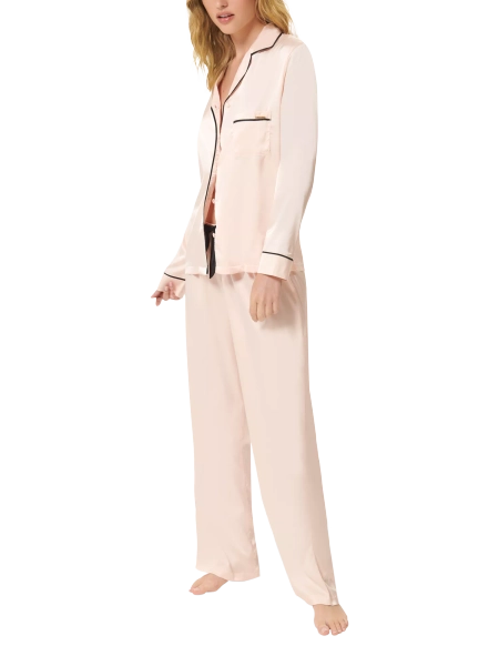 Bluebella Claudia Satin Trouser Pyjama Set, Pale Pink