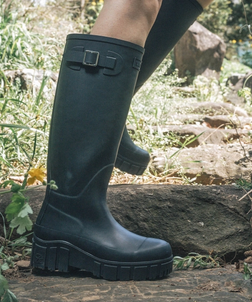 [Long Length/Twoway] Saddle Buckle Rain Boots 412428001 (6cm)