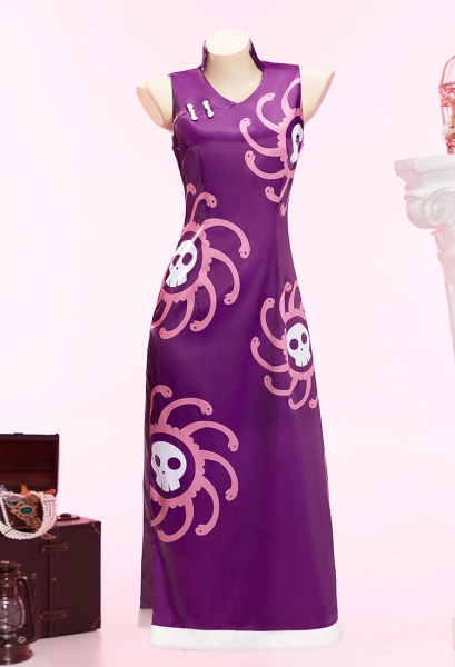 Upgraded Ver OP Boa Hancock Cosplay Costume Dress with Earrings