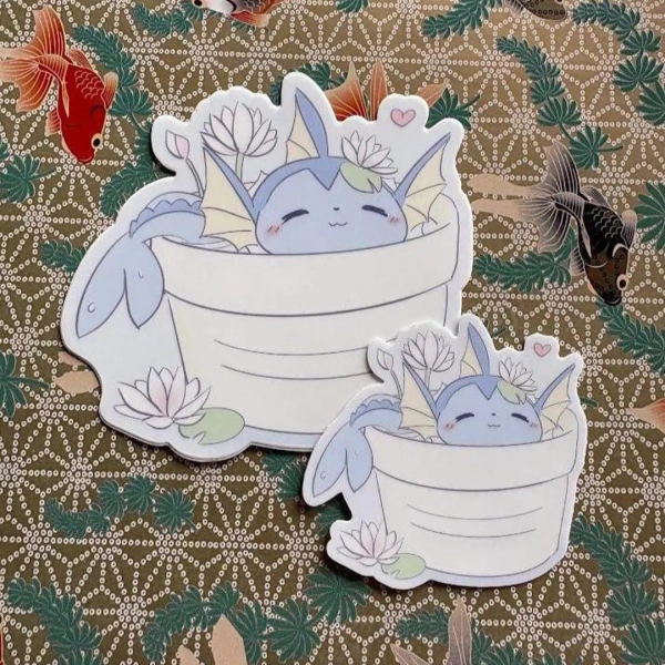 Vaporeon Flower Pot Vinyl Sticker - Etsy