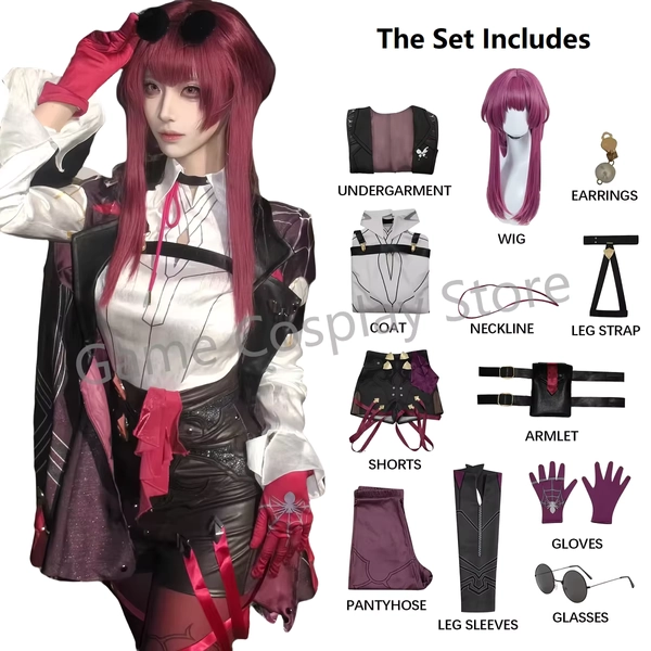 Honkai Star Rail Cosplay Costume Honkai Kafka Cosplay Costume Helloween Party Suit with Wig Kafka Outfit Uniform - AliExpress