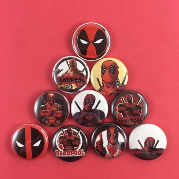 Deadpool 1" Button Pin Set Comic Superhero Hero Action Comedy Violence Dark | eBay